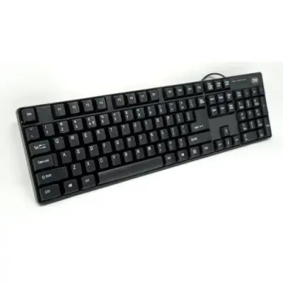 TVS Champ XL Wired USB Membrane Keyboard – Ergonomic Design, Laser-Etched Bilingual Keys, Rupee Symbol (Black)